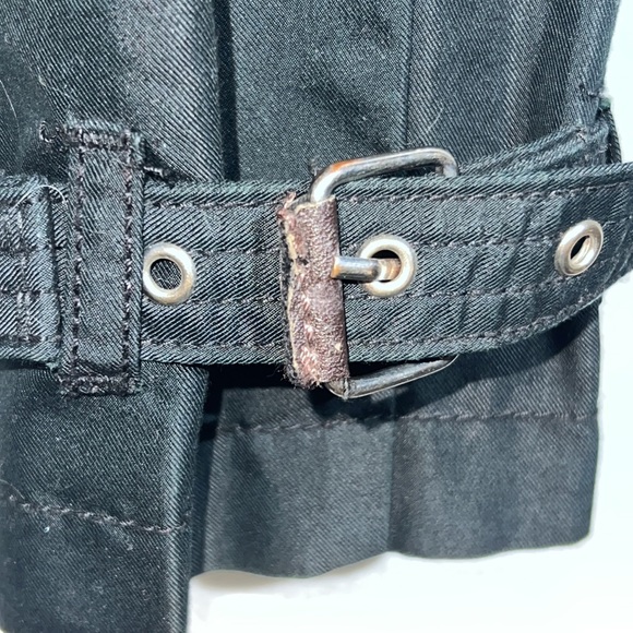 Short Trench Women’s Small Black Pea Coat Waist Length Trench Coat Jacket - Picture 6 of 13